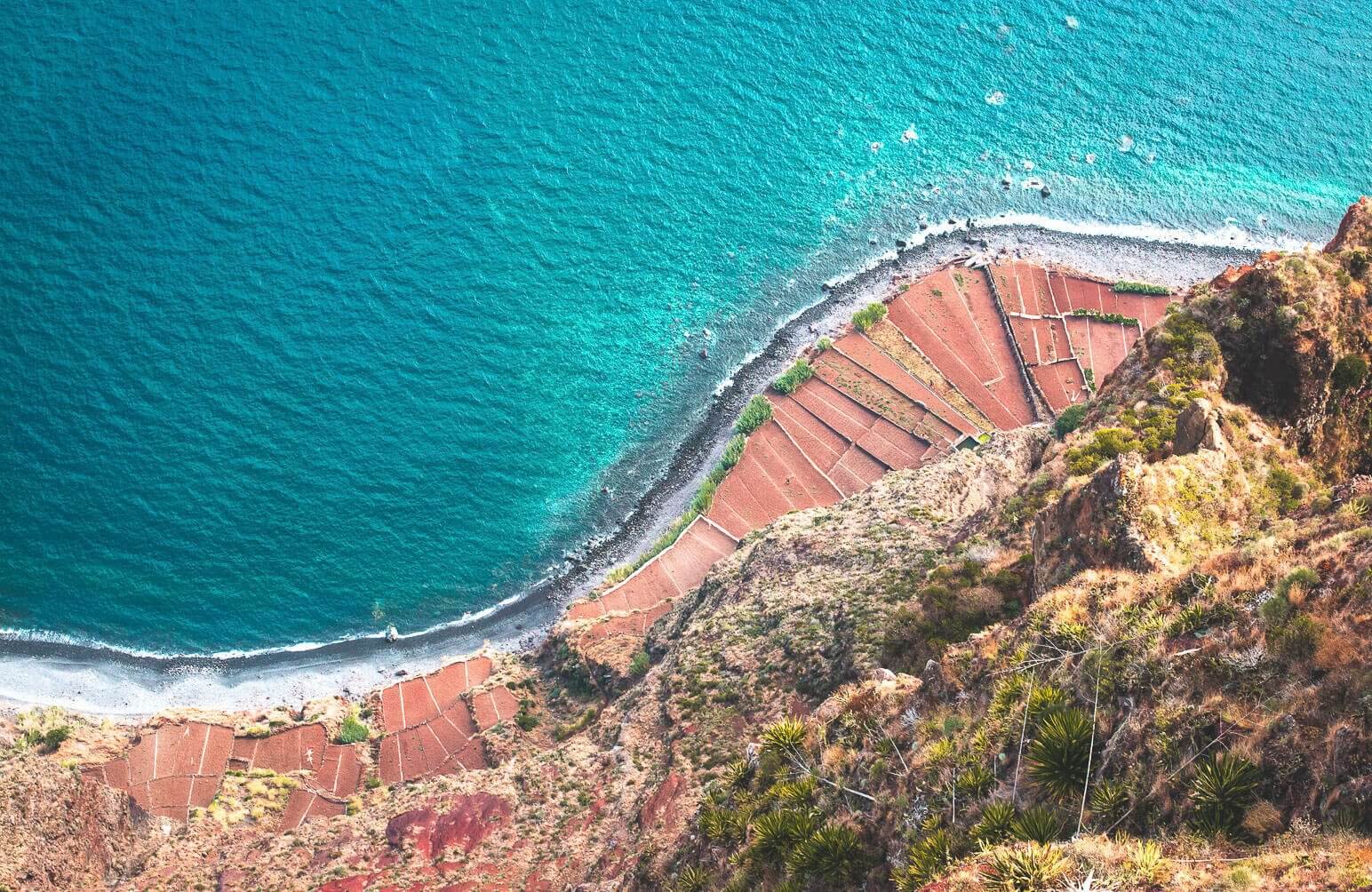 Aussicht auf das Meer am Cabo Girau auf Madeira