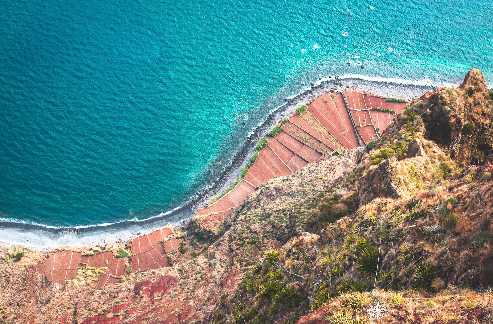 Aussicht auf das Meer am Cabo Girau auf Madeira