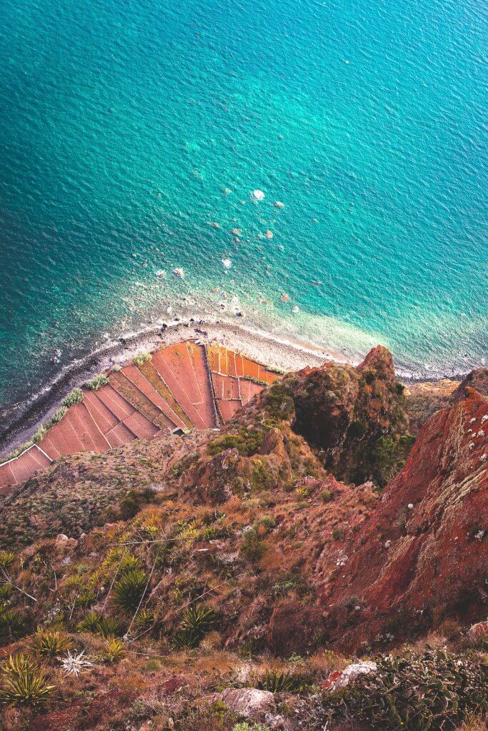 Aussicht auf das Meer am Cabo Girau auf Madeira
