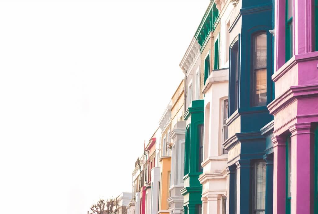 Häuser in Notting Hill in London