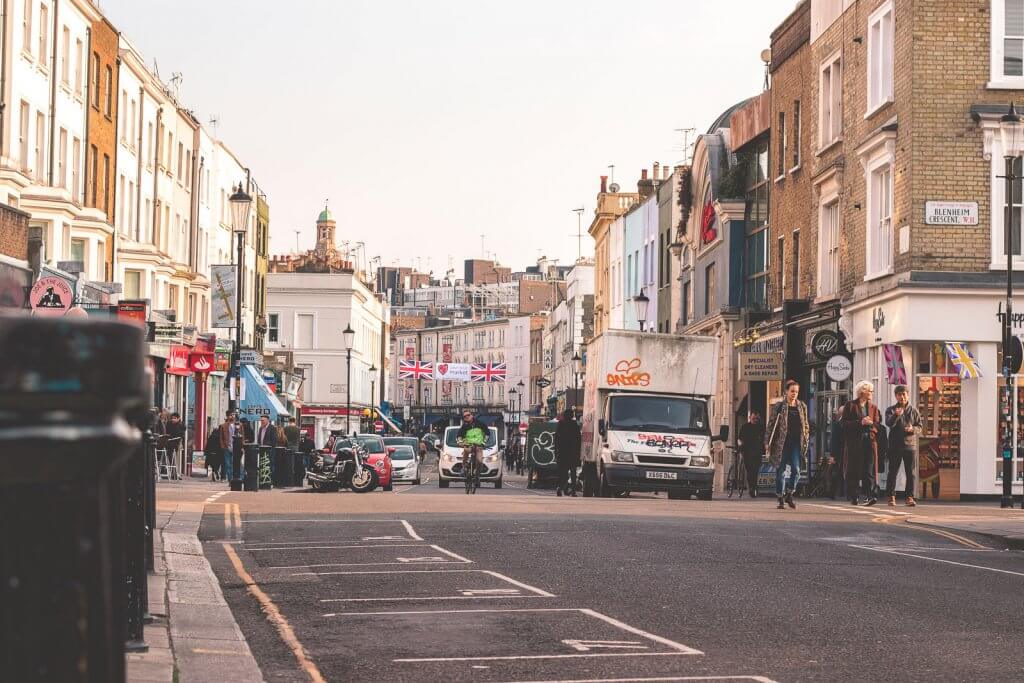 Straße in Notting Hill in London
