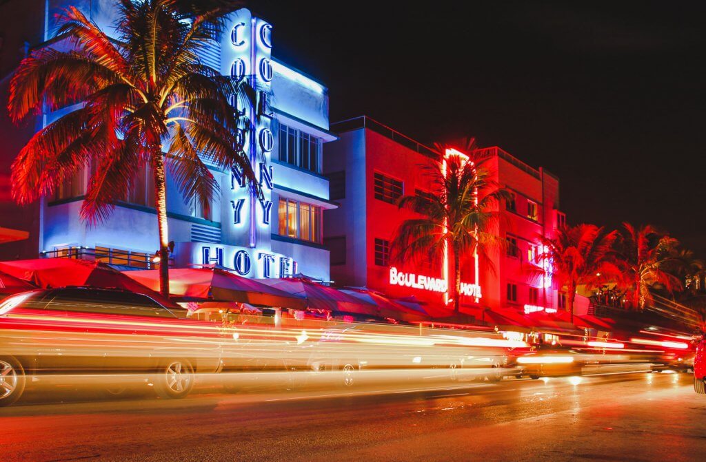 Miami South Beach Langezeitbelichtung